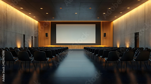 Modern cinema hall with row...