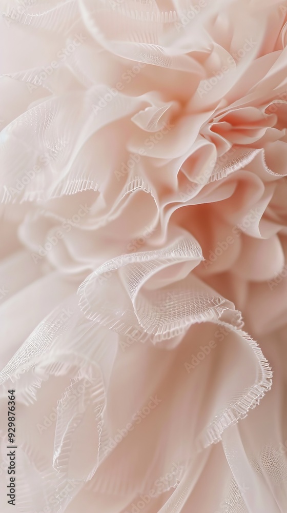 A delicate white tulle fabric displays a fluffy texture, softly catching the light and creating an ethereal appearance A delicate white tulle fabric displays a fluffy texture, softly catching the light and creating an ethereal appearance