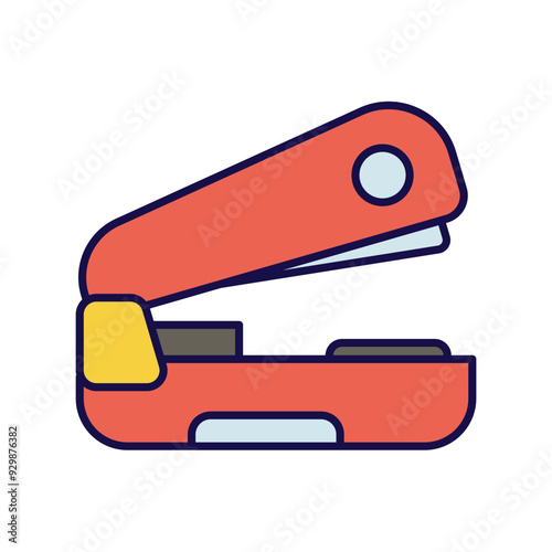 stapler color line icon with white background vector stock illustration