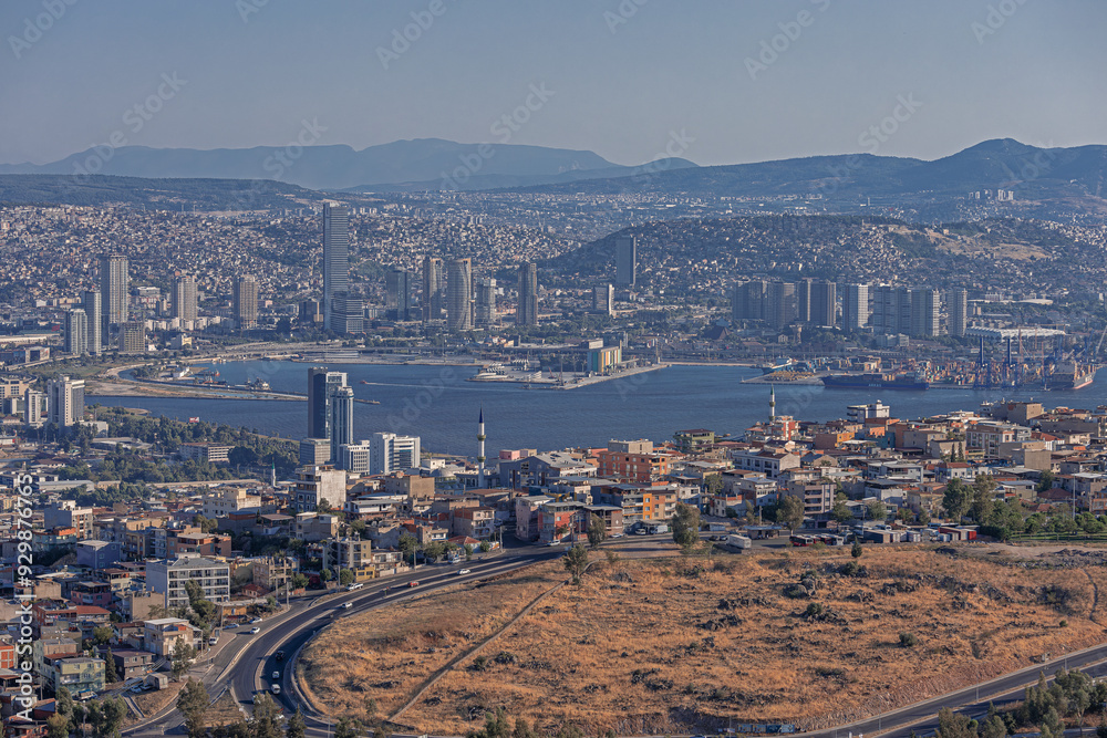 Türkiye - Izmir 18.August.2024 Hybrid delta, Konak district, port, Izmir view.