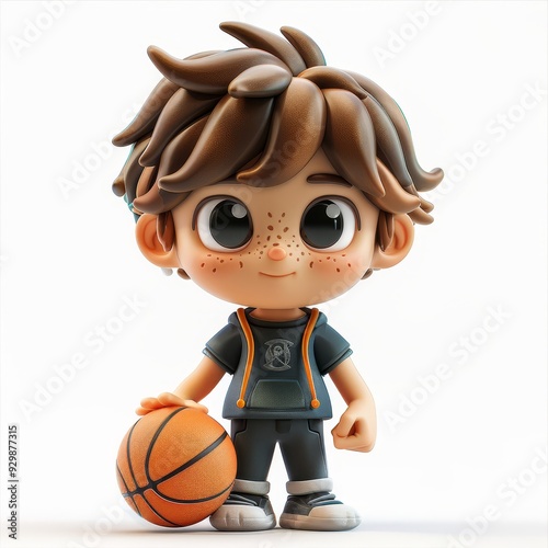 Cute boy with black tshirt holding a basketball fu  108 basketball, ball, boy, sport, child, 3d, cartoon, game, vector, kid, illustration, play, player, people, fun, playing, halloween, sports, charac photo