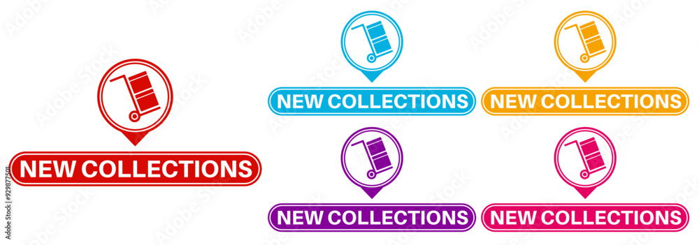 set new collections icon labels. High Quality banner sign template design vector illustration set new collections icon labels. High Quality banner sign template design vector illustration