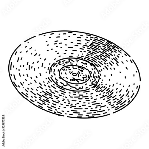 album vynil record hand drawn. needle stylus, phonograph wax, platter hi album vynil record vector sketch. isolated black illustration