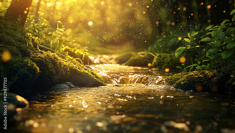 Sunlight on Stream. Sunlight on Stream.