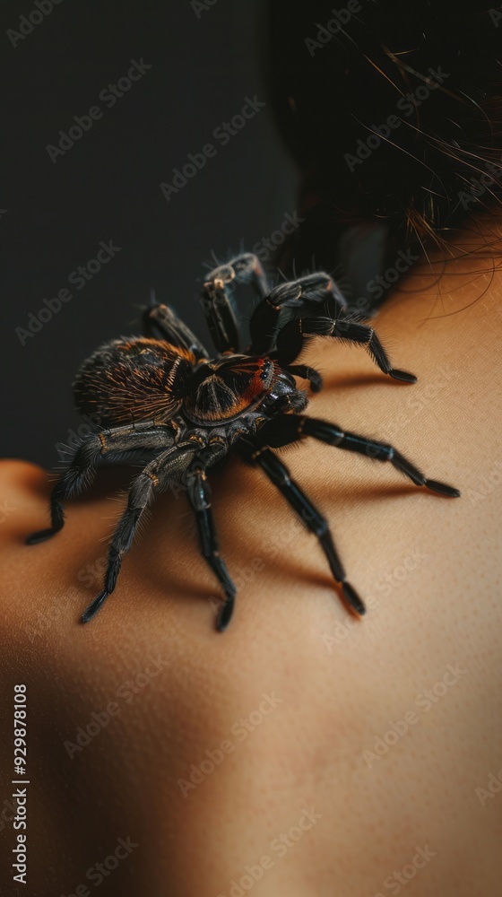 spider on woman.