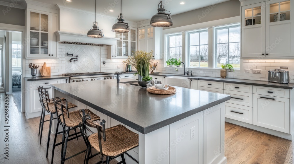Modern Kitchen Design with White Cabinets and Farmhouse Touches Modern Kitchen Design with White Cabinets and Farmhouse Touches