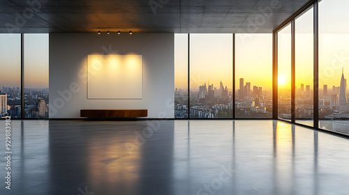 Modern interior with city s...