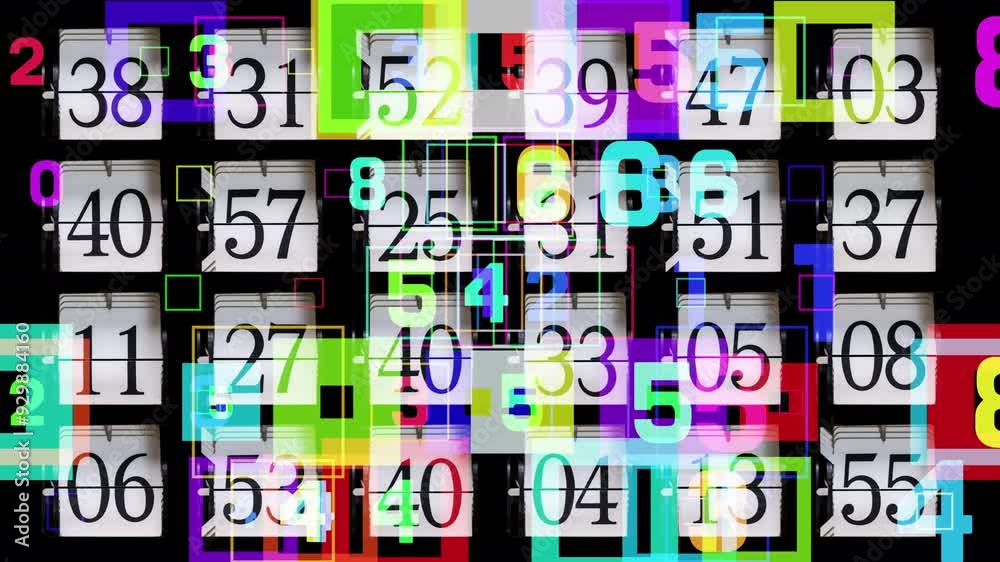 Retro analogue flip clock in stop motion Retro analogue flip clock in stop motion