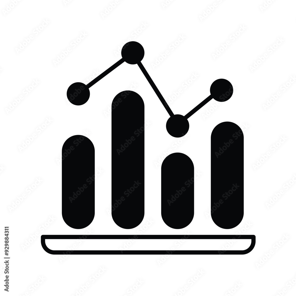 bar chat glyph icon with white background vector stock illustration bar chat glyph icon with white background vector stock illustration