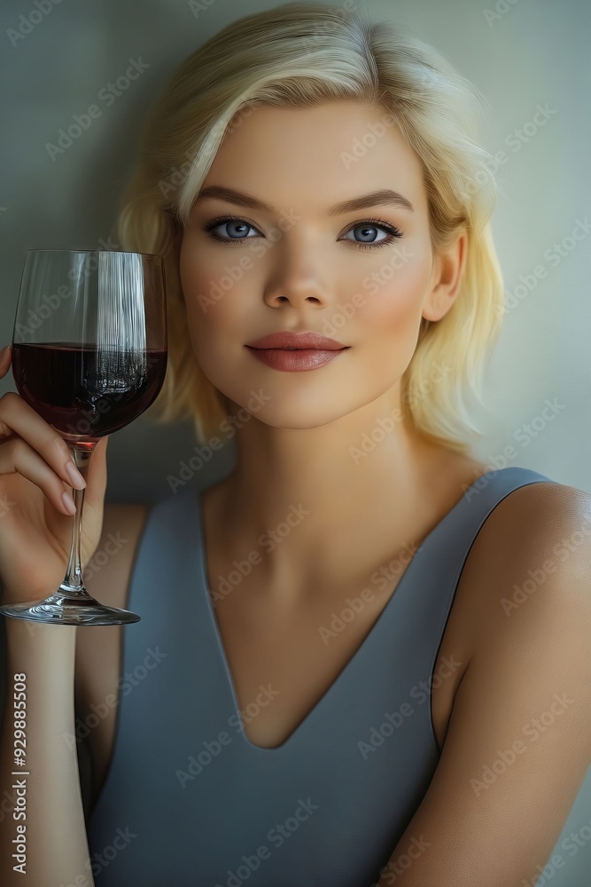 A woman holding a glass of red wine in her hand A woman holding a glass of red wine in her hand