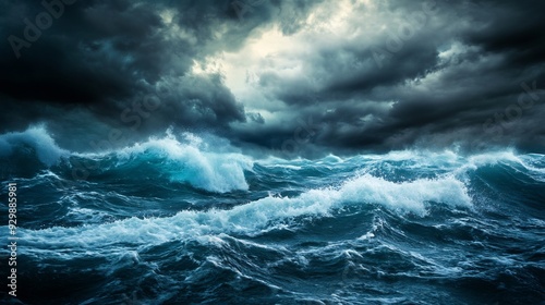 Stormy Seas Under a Dark Sky