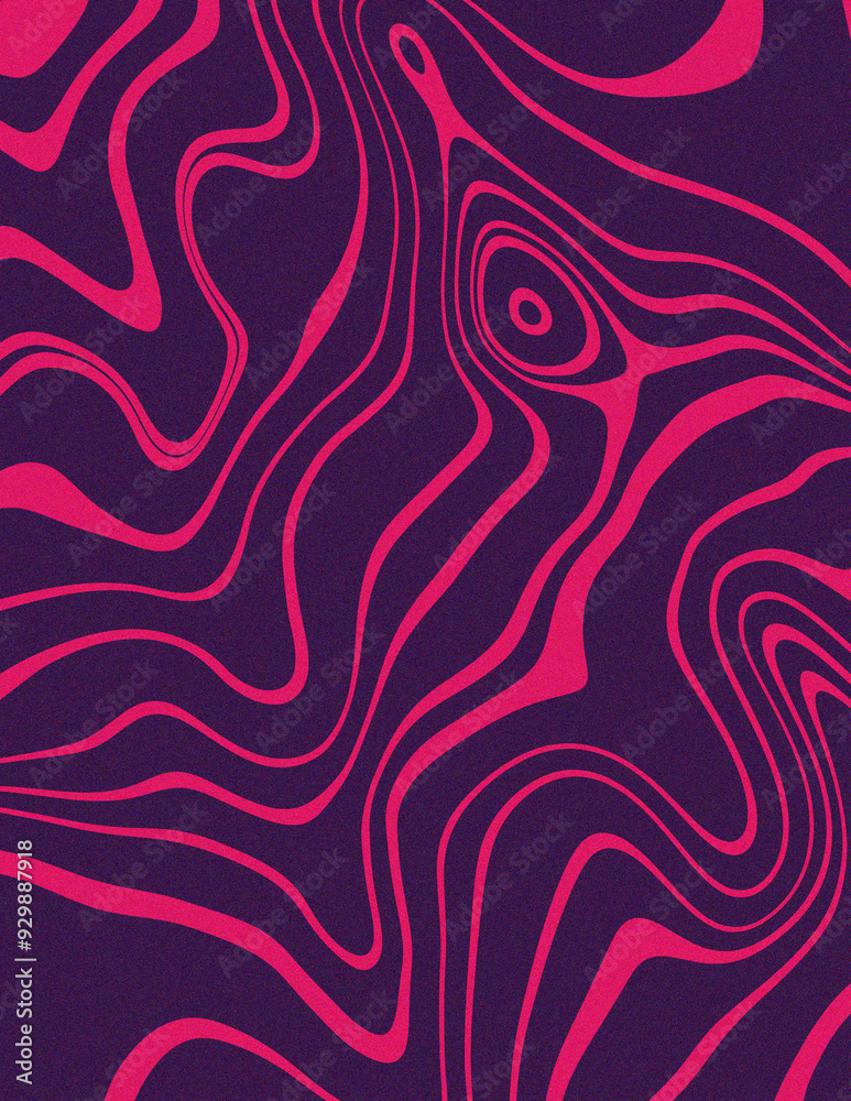 Fototapeta premium Red covers abstract geometric background. Liquid dynamic grainy texture. Fluid marble texture.