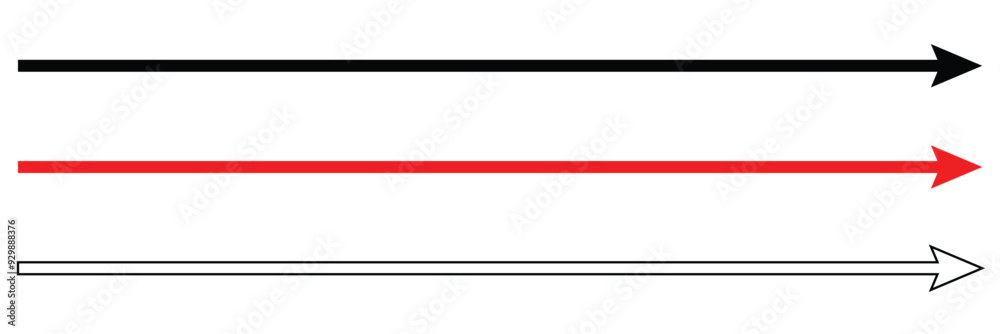 Horizontal long straight arrow signs. pointer, direction, position symbol and double arrow icon isolated on white background. Vector Illustration. Horizontal long straight arrow signs. pointer, direction, position symbol and double arrow icon isolated on white background. Vector Illustration.