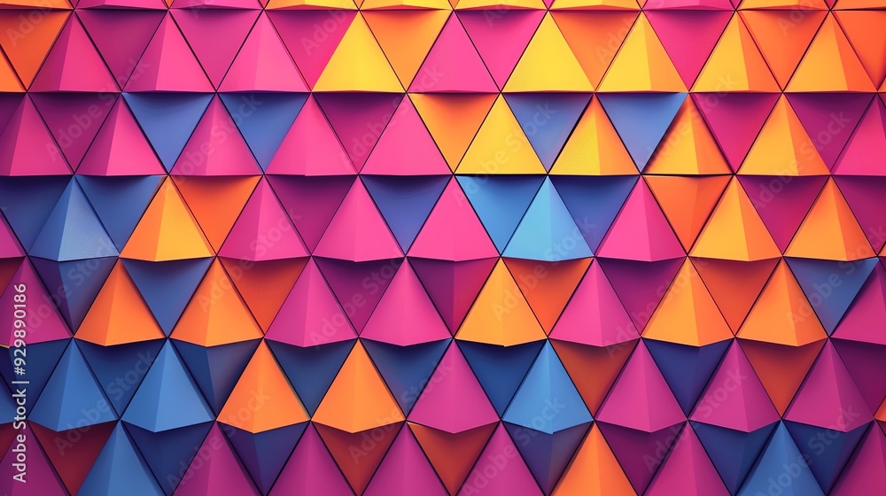 Fototapeta premium Stunning Geometric Triangle Background Vector: A Visual Symphony of Shapes and Colors. Explore the Fascinating World of Geometric Patterns and Their Creative Potential.