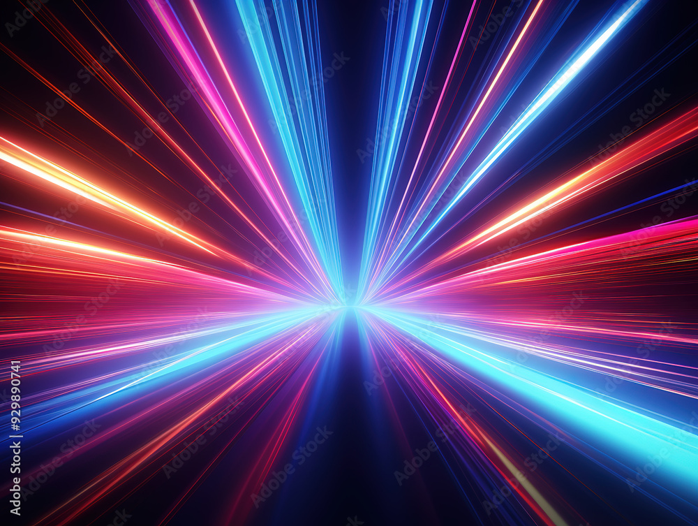 Fantastic abstract background with neon rays Fantastic abstract background with neon rays