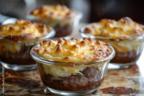 Homemade Brisket and Cheesy Potato Pies, Perfect for Family Dinner Generative AI