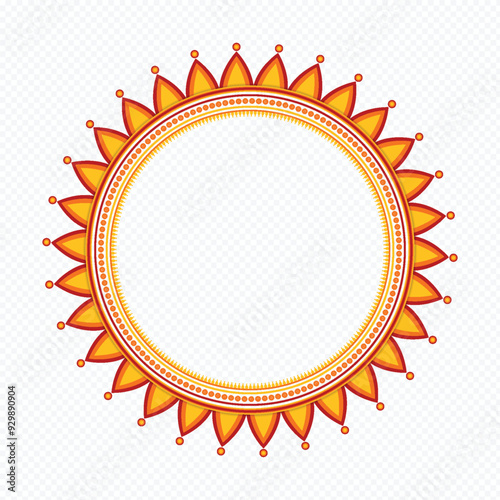 Durga Puja, Sale, Tag. Png. Background, Frame, Border, Ornate Circular Frame with Floral Patterns, Happy Durga Puja,
