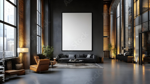 Modern living room with lar...