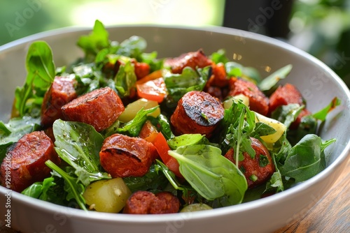 Spanish Chorizo Salad, a Delicious Tapas Dish Generative AI