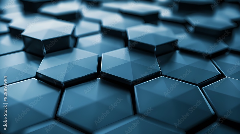 Abstract 3D background with layered hexagonal shapes. Abstract blue cubes background Abstract 3D background with layered hexagonal shapes. Abstract blue cubes background