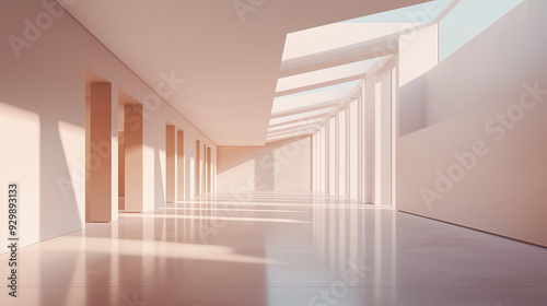 Empty roof, clean and sleek, open space, soft shadows, modern design
