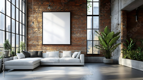 Modern living room with lar...