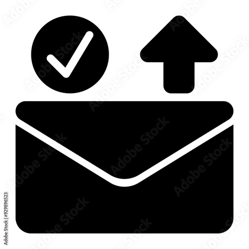 email delivered, email sent, sending email, email delivery, message delivered, message sent solid or glyph icon