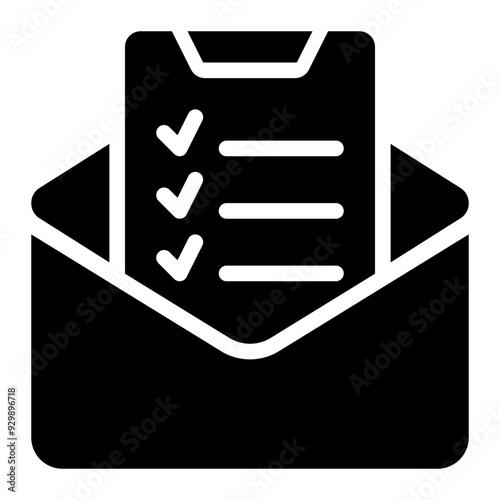 email marketing, management, whitelist, email list, checklist, email campaign solid or glyph icon