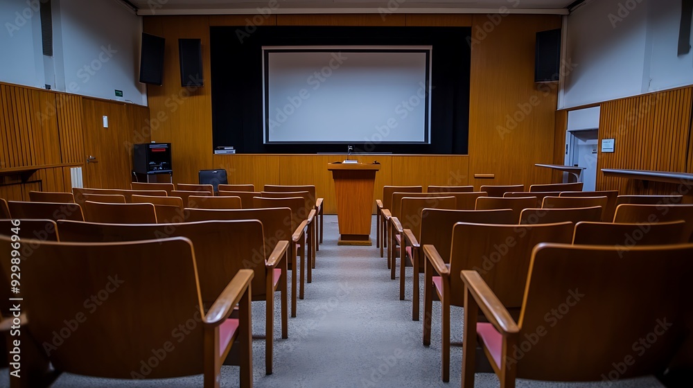 Empty Modern Classroom In the School Interior, Back to School Concept Book, Chair, table 3D Render.