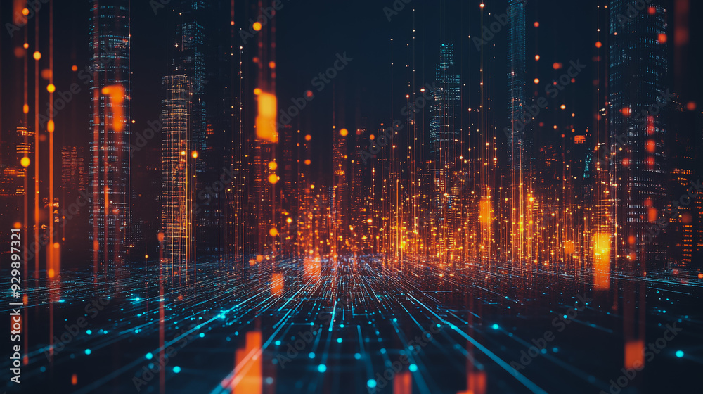 Abstract business connection of lines from nodes It is connected to endless nodes and represents the innovation of communication in the network. Abstract business connection of lines from nodes It is connected to endless nodes and represents the innovation of communication in the network.