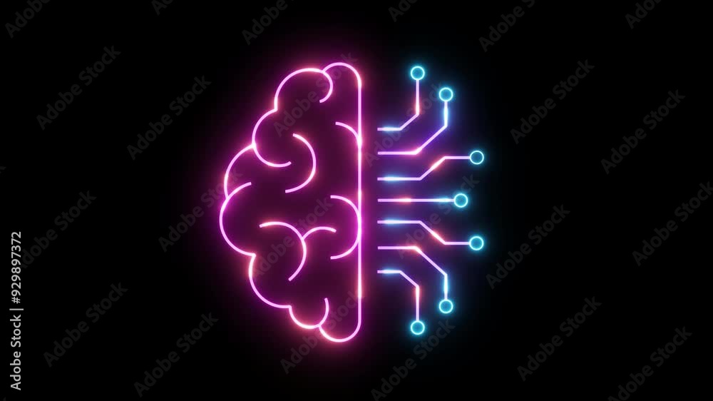 Animated Intelligence brain icon glowing line icon with hi-tech digital data connection system, Alpha channel, transparent background. 4K resolution Animated Intelligence brain icon glowing line icon with hi-tech digital data connection system, Alpha channel, transparent background. 4K resolution