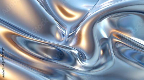 Abstract Liquid Flow. 3D background featuring flowing, liquid-like forms with smooth gradients and reflective surfaces photo