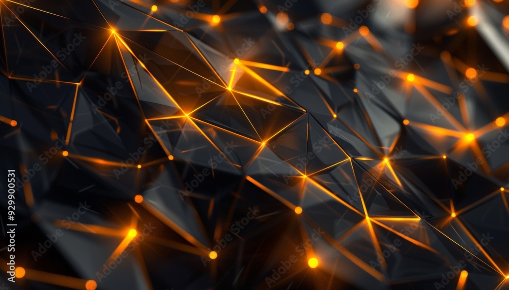 Gold and Black Geometric Connection with Sparkling Lights Gold and Black Geometric Connection with Sparkling Lights