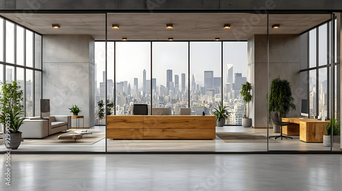 Modern office interior with...