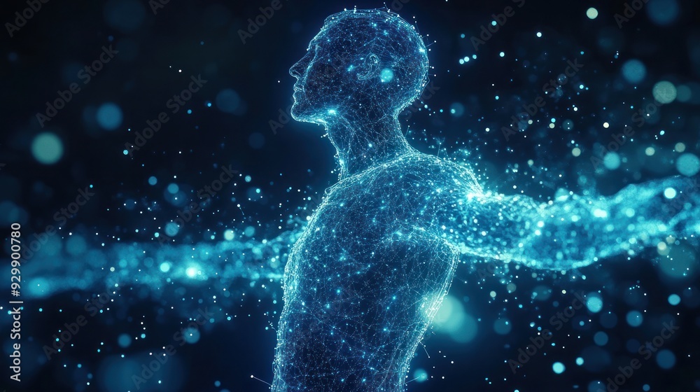 Abstract Digital Human in Blue Abstract Digital Human in Blue