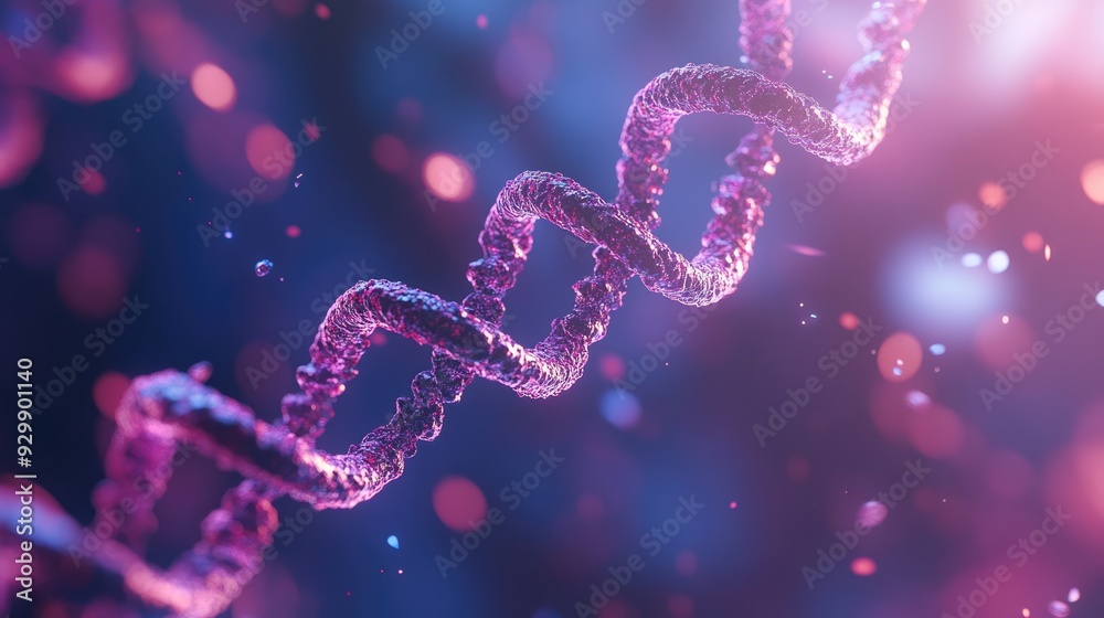 DNA Double Helix with Bokeh Background DNA Double Helix with Bokeh Background