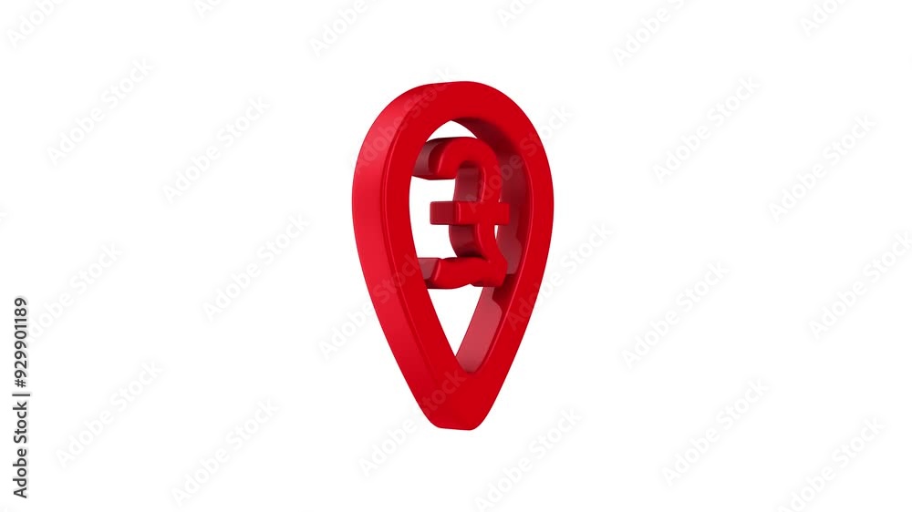 Red pointer marker on white background. Isolated 3D illustration Red pointer marker on white background. Isolated 3D illustration