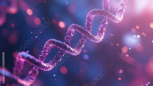 DNA Double Helix with Bokeh Background