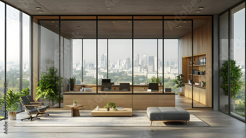 Modern office interior with...
