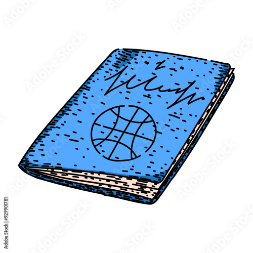 international passport hand drawn. embassy consulate, citizenship immigration, security biometric international passport vector sketch. isolated color illustration