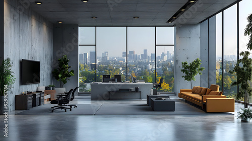 Modern office interior with...