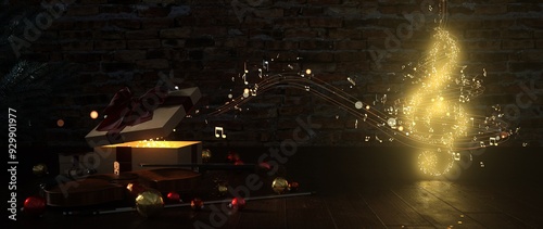 Canvas Print Christmas Carols - 3D Illustration