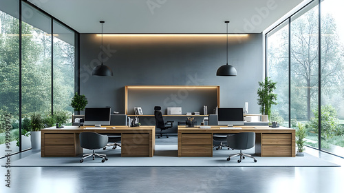 Modern office interior with...
