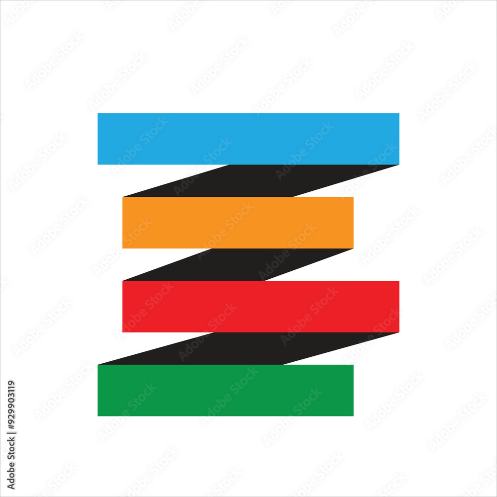paper arrow in zigzag shape on white background paper arrow in zigzag shape on white background