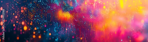 Abstract Background with Colorful Dots and Blurred Lights