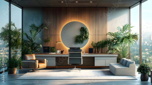 Modern office interior with...