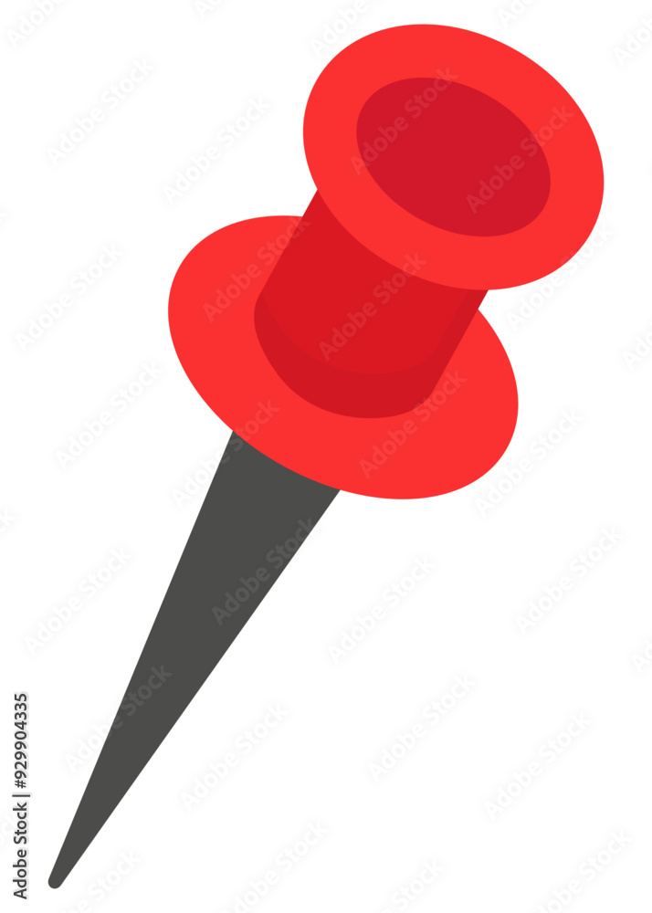 Red push office pin flat icon isolated on white background. Red push office pin flat icon isolated on white background.