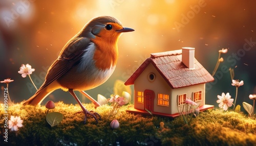 Two Robins in Harmony: Protecting a Tiny Cottage in Nature's Embrace