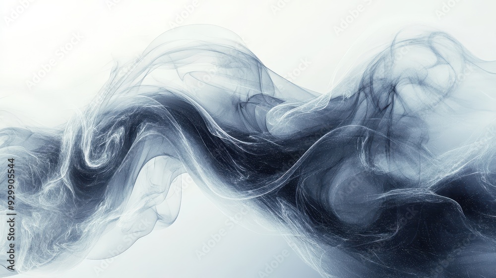 Abstract Smoke Art - Ethereal Swirling Patterns of Black and White Smoke on a Light Background Abstract Smoke Art - Ethereal Swirling Patterns of Black and White Smoke on a Light Background