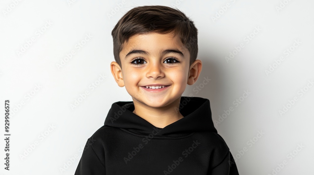 Child wearing a black hoodie, concept of style and fashion studio shot, isolated on transparent background Child wearing a black hoodie, concept of style and fashion studio shot, isolated on transparent background